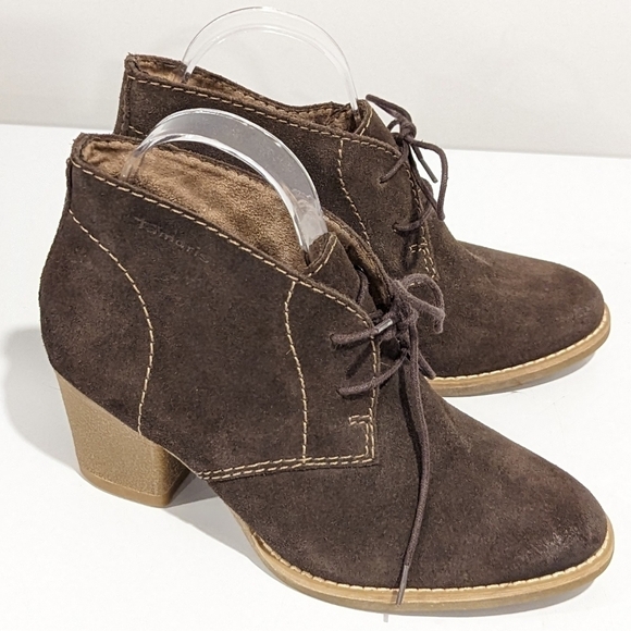 Tamaris olive green suede booties size 38 - Picture 2 of 12